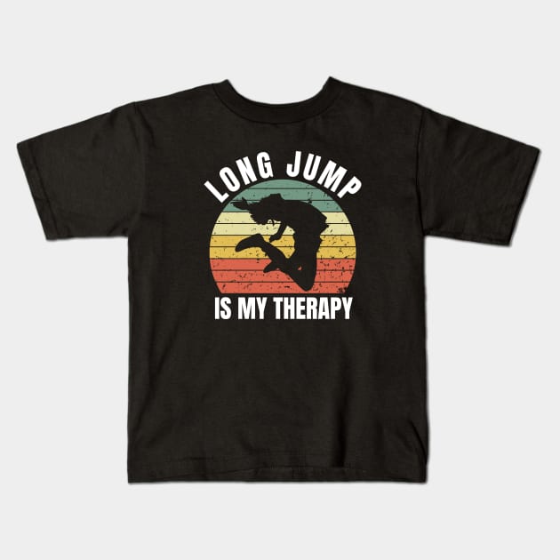 Long Jump Funny Kids T-Shirt by footballomatic